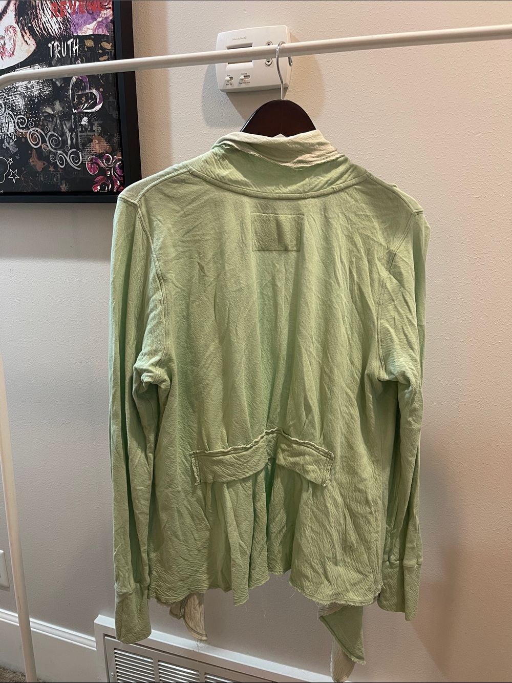 evy's tree Mint Green Open Cardigan‎